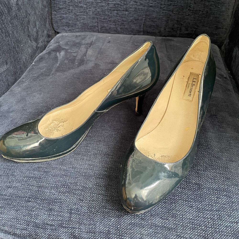L.K. Bennett Navy Blue Sloane Pumps - Patent leather